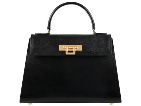 Fonteyn Large Dolomite Pebble Print Calf Leather Handbag - Black - 2