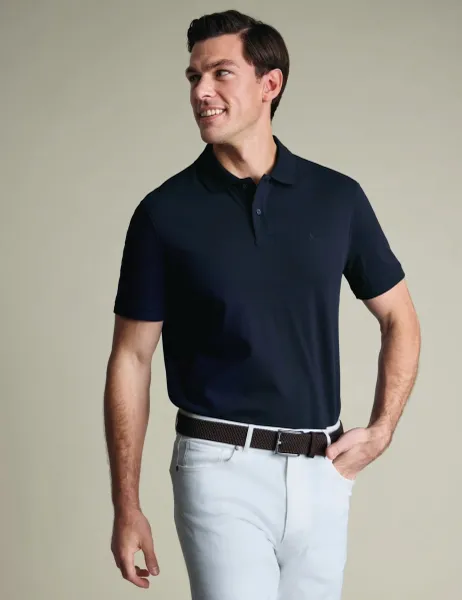 Charles Tyrwhitt Cotton Rich Pique Polo Shirt Navy