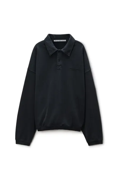 Long Sleeve Polo in Cotton Oversized