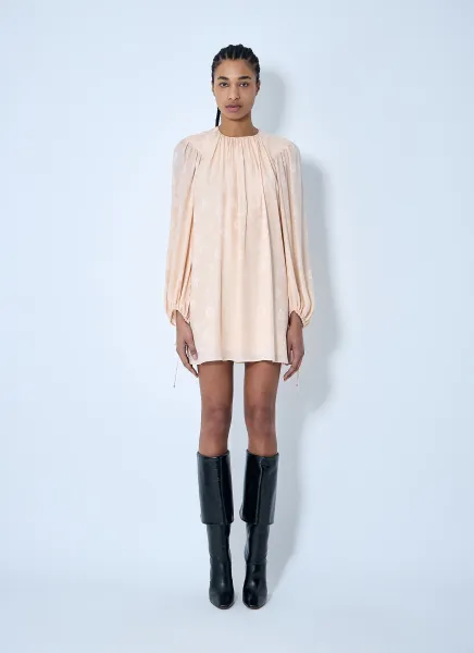 Gathered Silk Dress