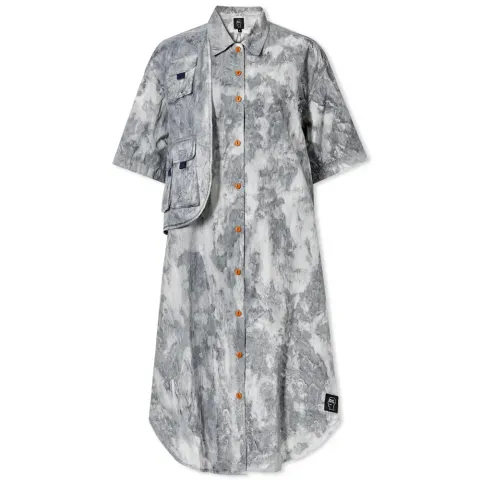 Liquid Dye Utility Shirt Dress