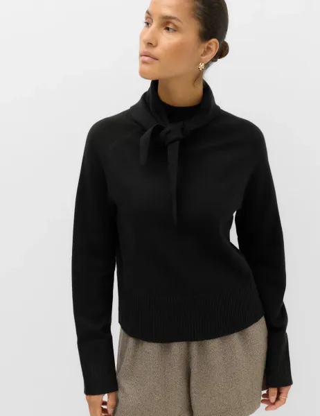 Marks & Spencer Air-Yarn Tie High Neck Jumper Black