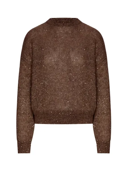BRUNELLO CUCINELLI Sequin Jumper Brown