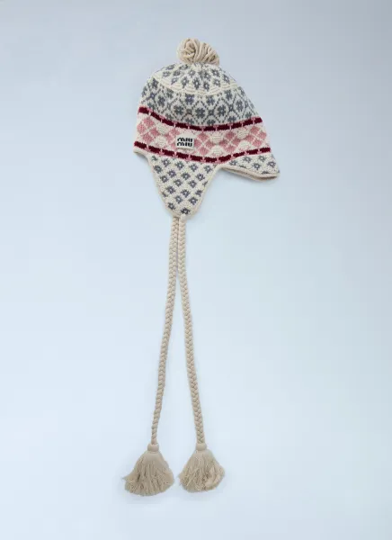 MIU MIU Wool and Cashmere Visor Hat