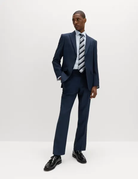 M&S SARTORIAL Regular Fit Premium Pure Wool Suit Trousers Dark Indigo