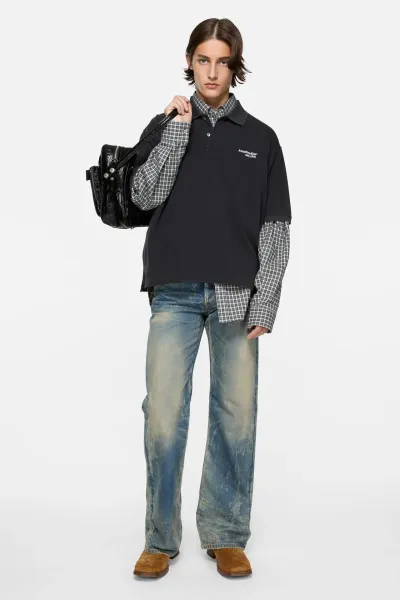 Washed logo polo