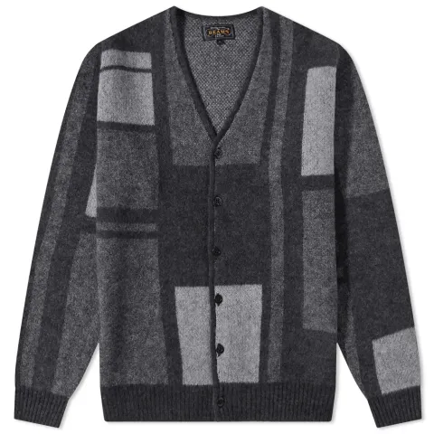 Panel Pattern Shaggy Cardigan