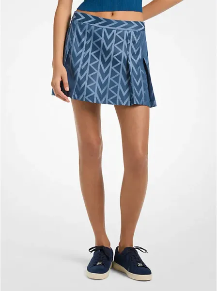 MK2000 Logo Pleated Mini Skirt