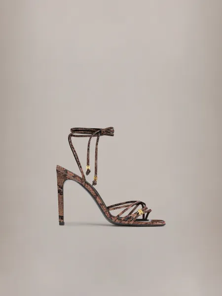 WOMEN - WOMEN'S SNAKE MA HEELED SANDAL - Brown