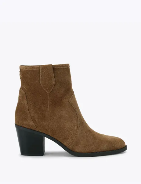 Carvela Suede Block Heel Ankle Boots Tan