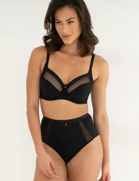 Pour Moi Viva Luxe High Waisted Midi Knickers Black