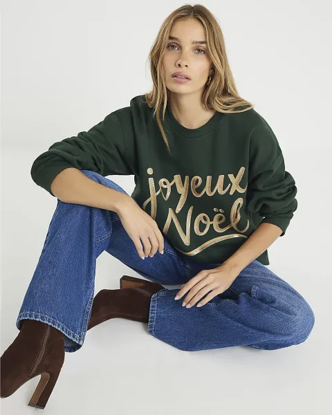 River Island Joyeux Noel Christmas Sweatshirt
