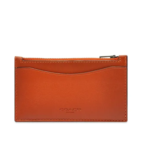 Leather Zip Closure Card Case