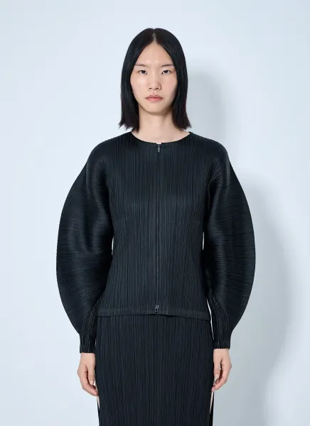 Pleated Zip-Up Top