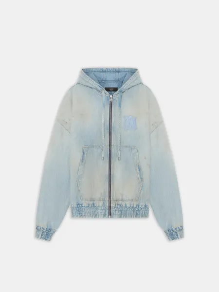 MA DENIM ZIP HOODIE - Perfect Antique Indigo