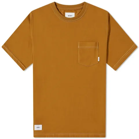 Blank Contrast Stitch Pocket T-Shirt