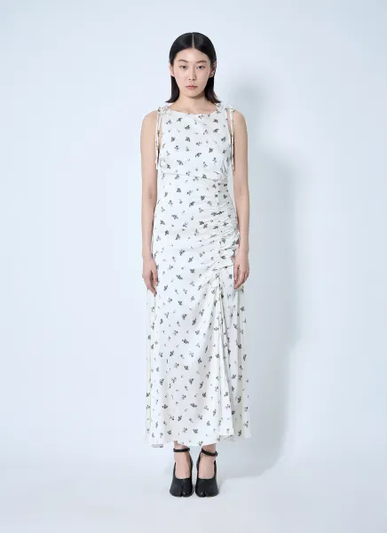 Printed Gathered Maxi Dress