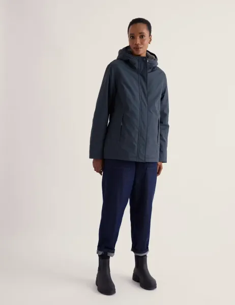 Seasalt Cornwall Waterproof Hooded Rain Jacket Navy
