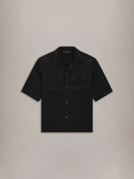MA QUAD JACQUARD CAMP SHIRT - Black