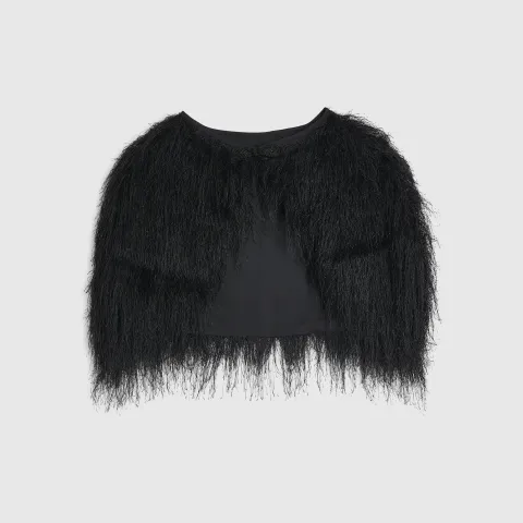 River Island Black Feather Cape