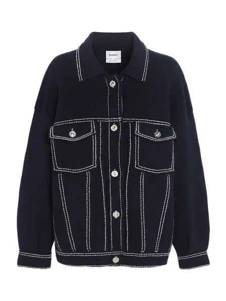denim cashmere cotton jacket Navy