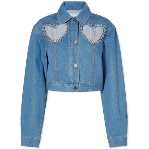 Crystal Heart Denim Jacket