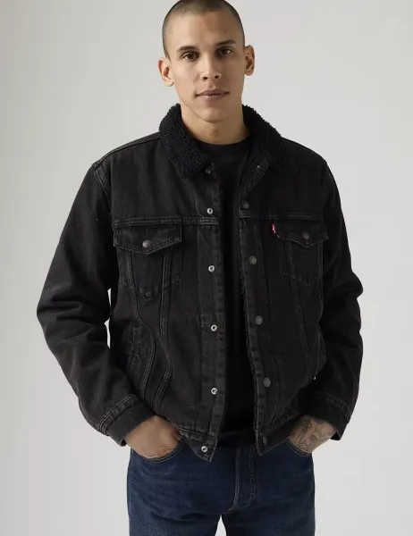 Levi's Levi's Sherpa Lined Denim Trucker Jacket Black