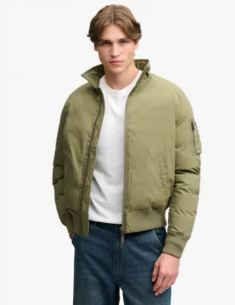Superdry & Co Padded Zip Up Bomber Jacket With Pockets Green