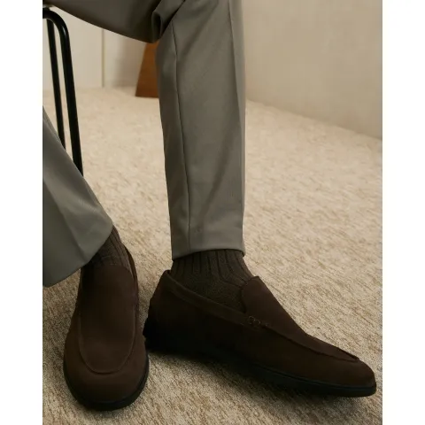 River Island Suede Deconstructed Loafers