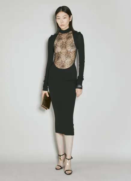Chantilly Lace Insert Jersey Dress