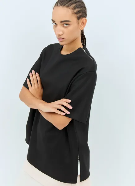 Zip Embellished T-Shirt
