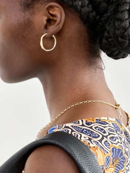 TUTTI Edge Gold Plated Hoop Earrings