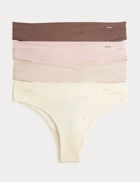 Autograph 4pk Flexifit Brazilian Knickers Medium Brown