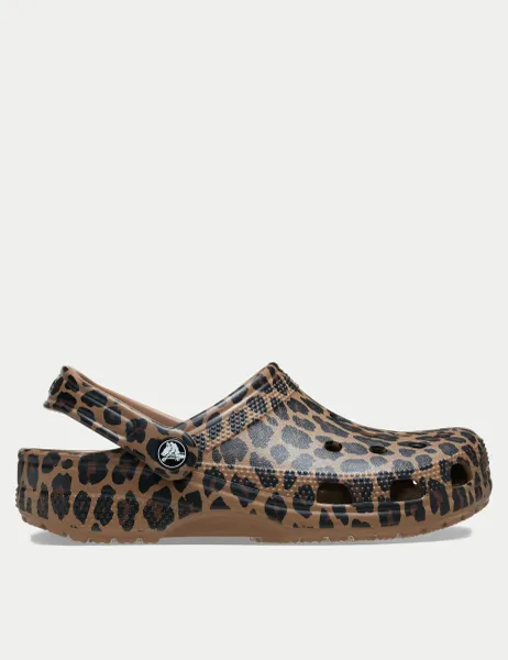 Crocs Classic Animal Print Clogs Brown