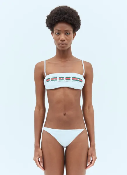 Logo Print Bikini Set