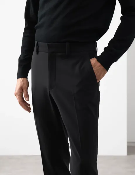 Autograph Slim Fit Wool Blend Performance Trousers Black