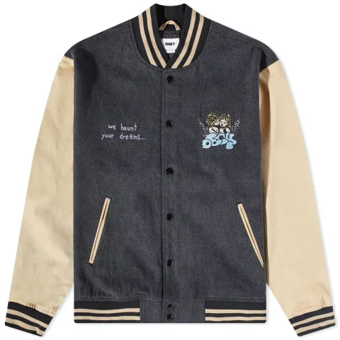 Care Denim Varsity Jacket