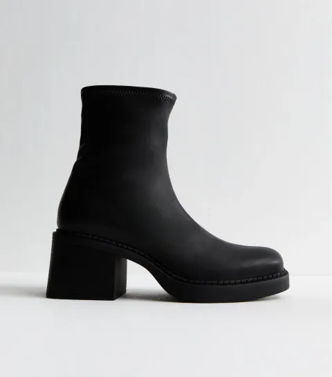 New Look Women's Black Chunky Block Heel Ankle Boots