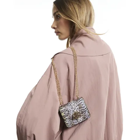 River Island Leopard Print Mini Satchel Purse