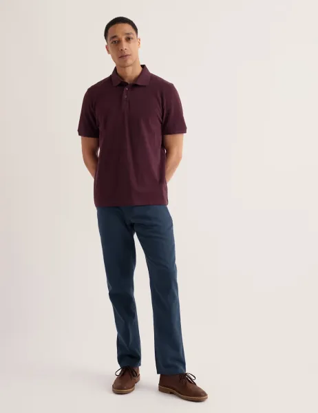 Seasalt Cornwall Slim Fit Linen Rich Herringbone Trousers Navy