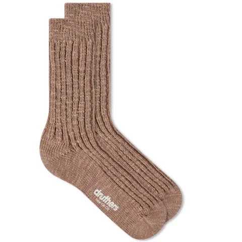 Organic Cotton Rib Slub Crew Sock