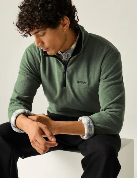 Regatta Thompson Funnel Neck Half Zip Fleece Green