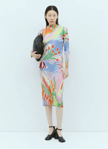 Frosty Forest Long-Sleeve Midi Dress