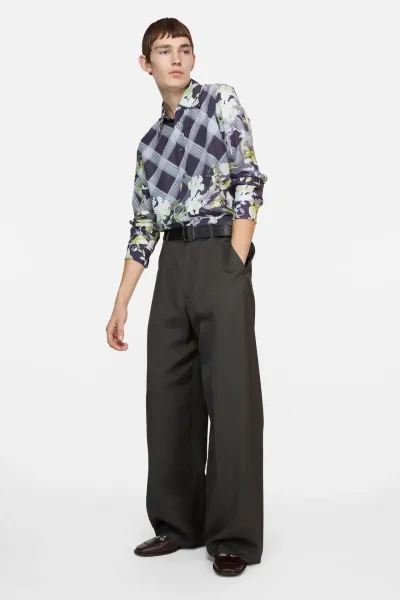 Tailored herringbone trousers
