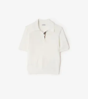 Wool Polo Shirt in Chalk white