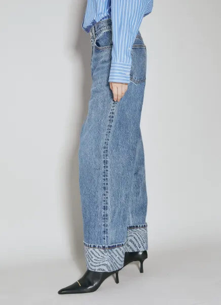 Wave Cuff Wide Jeans