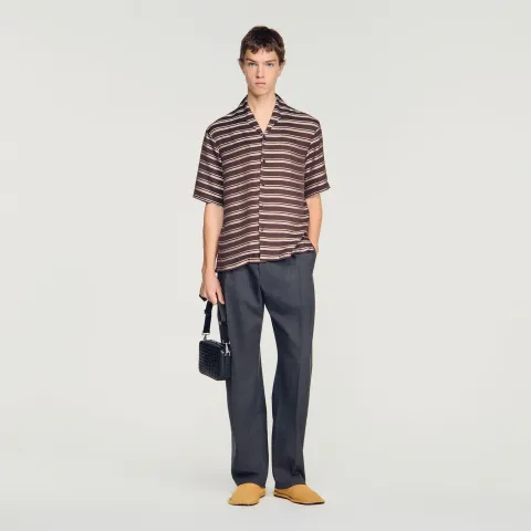 Striped boat neck shirt