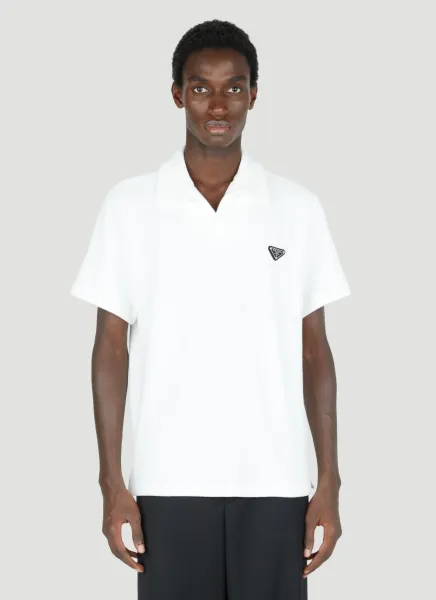 Terry-Cloth Logo Patch Polo Shirt