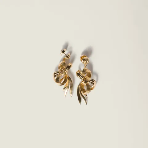 Metal bow earrings