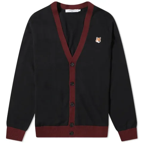 Fox Head Patch Bi Color Cardigan